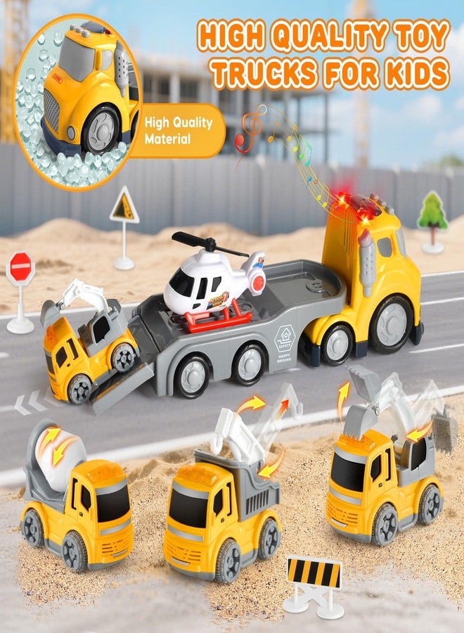 IJIGU Truck Toys for Toddler 1, 2, 3, 4 Year Old Boy, Construction Transport Trucks Toy Set, Ideal Christmas Birthday Gifts for Kids. - Image 4